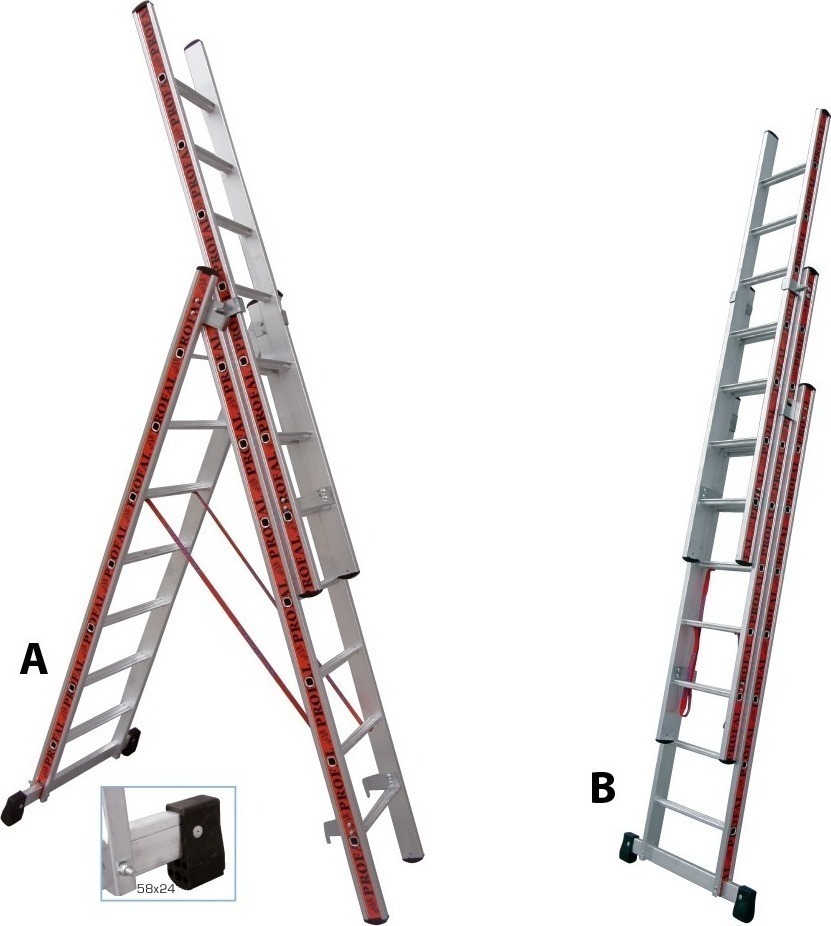 Profal Τριπλή Σκάλα Αλουμινίου 3x14 800314 -  ΣΚΑΛΕΣ στο Χρωμοδομή