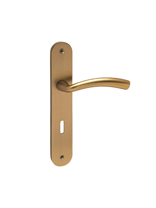 Viometale Πόμολο Μεσόπορτας με Πλάκα 06.460 06.460 (Απόσταση Κέντρων 38mm) Όρο Ματ - ΠΟΜΟΛΑ ΠΟΡΤΑΣ στο Χρωμοδομή