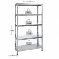 Μεταλλική ραφιέρα γαλβανιζέ με 5 ράφια 610403 -  ΡΑΦΙΕΡΕΣ στο Χρωμοδομή