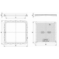 Τετράγωνο κάλυμμα φρεατίων απο συνθετικό υλικό (πλαστικό) KIO 400 B125 - ΥΔΡΕΥΣΗ στο Χρωμοδομή