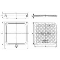 Τετράγωνο κάλυμμα φρεατίων απο συνθετικό υλικό (πλαστικό) KIO 300 B125 - ΥΔΡΕΥΣΗ στο Χρωμοδομή
