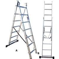 Profal Σκάλα δυο τεμ. 2x8 σκαλιά με τραβ. ελαφρού τύπου 801208 -  ΣΚΑΛΕΣ στο Χρωμοδομή