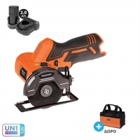 Τροχός Γωνιακός ΜΙΝΙ KRAUSMANN U87012-12S Ø76 Μπαταρίας 12V σετ με Μπαταρία 2.0Ah + Ταχυφορτιστή + Δώρο Τσάντα Μεταφοράς - ΓΩΝΙΑΚΟΙ ΤΡΟΧΟΙ  στο Χρωμοδομή